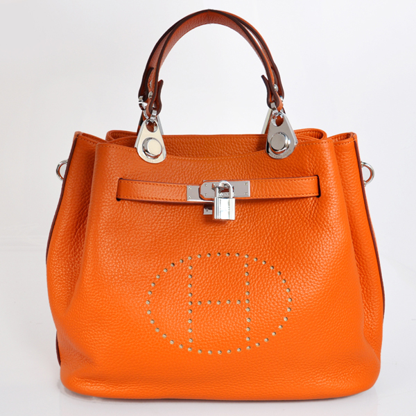 8388OS Hermes mini cosﾨﾬ borsa Kelly in arancione con l'hardware argento